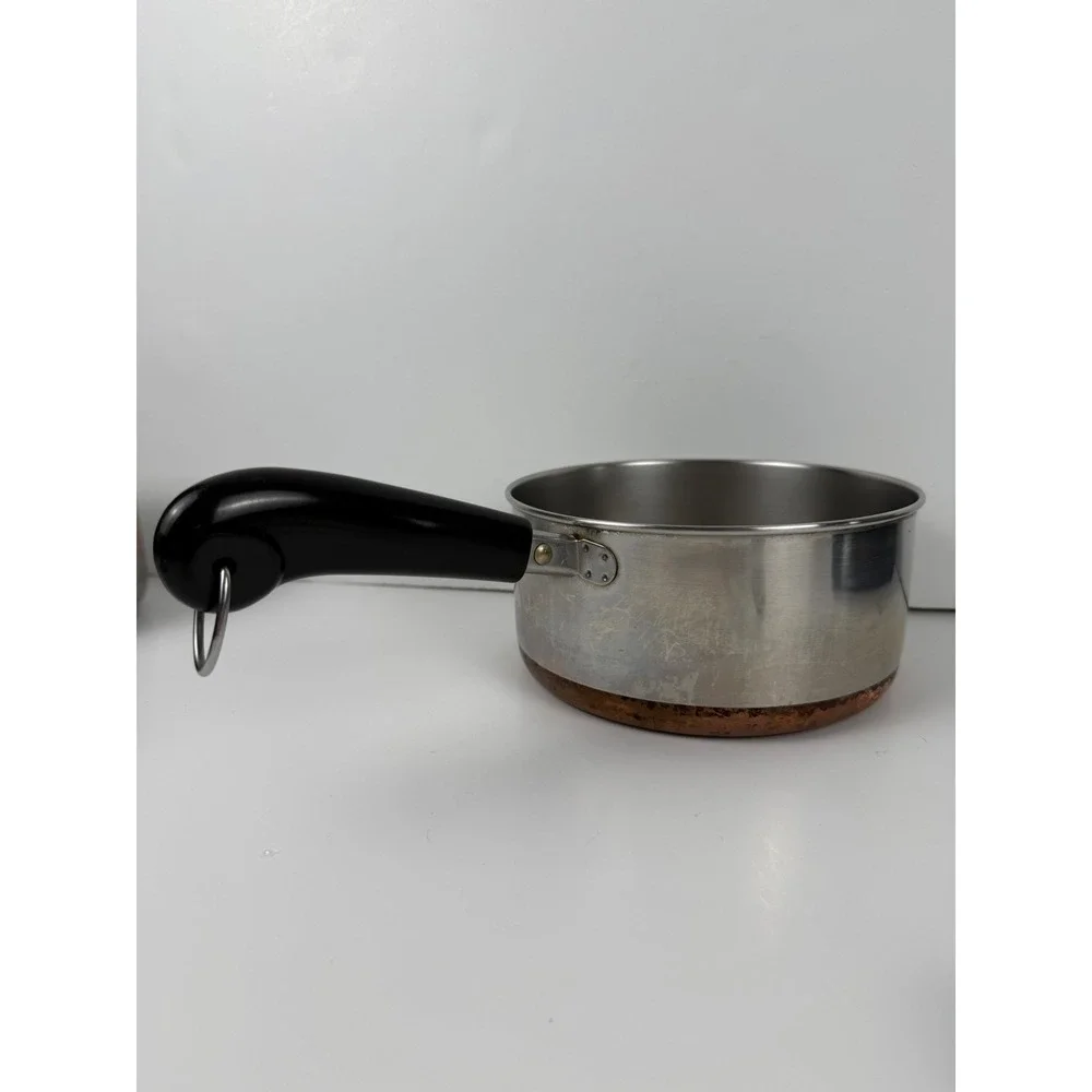 Vintage Revere Ware 2 Qt Saucepan Copper Bottom Stainless Steel Pot Clinton IL